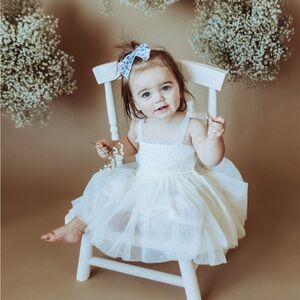 Indie Blue Isa Dress (antique ivory tulle)